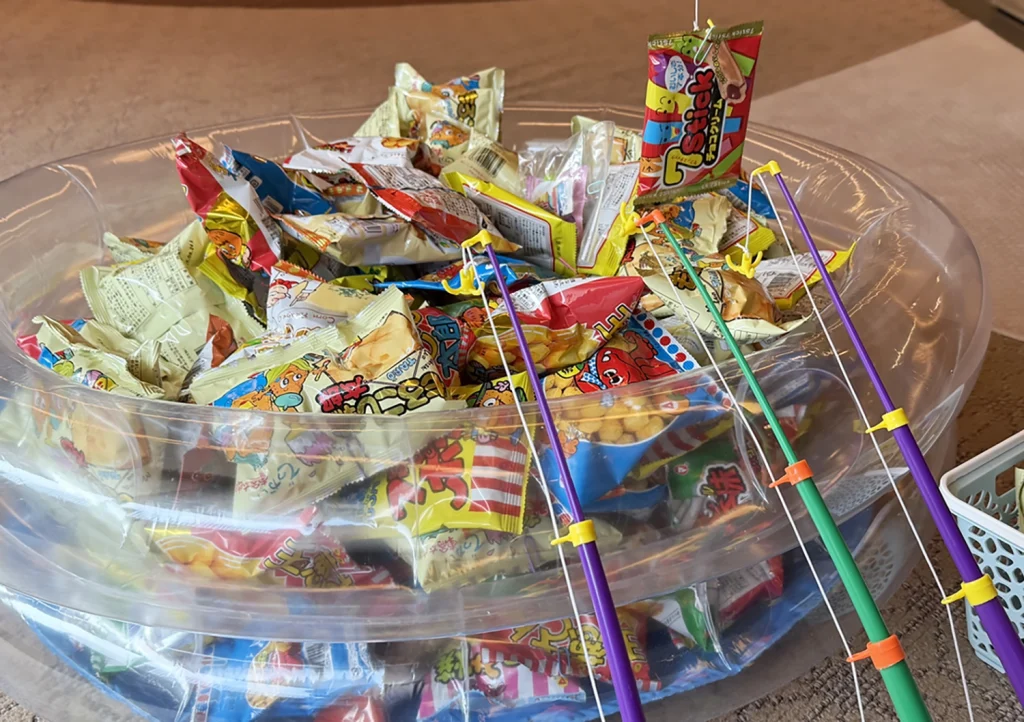 お菓子釣り